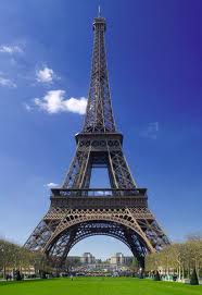 Eiffel Tower with clouds