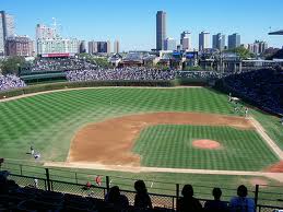 Grass lines on baseball field