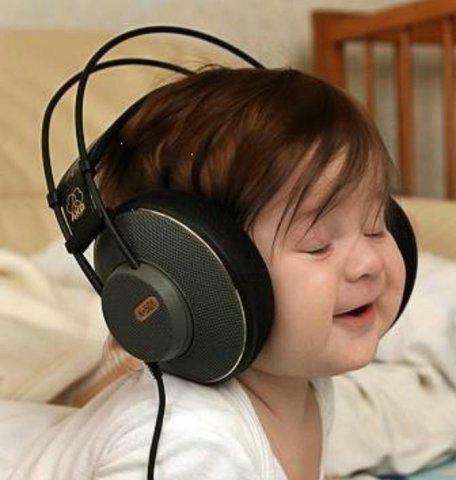 baby with headphones